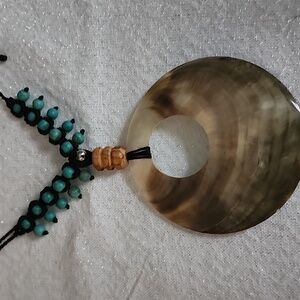 Elegant Shell Pendant Necklace with Black Cord